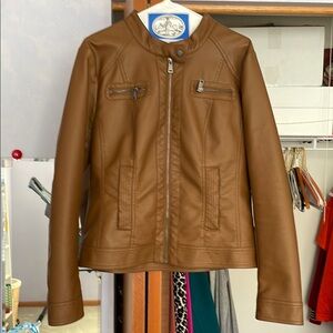 Brown Leather Jacket for Women